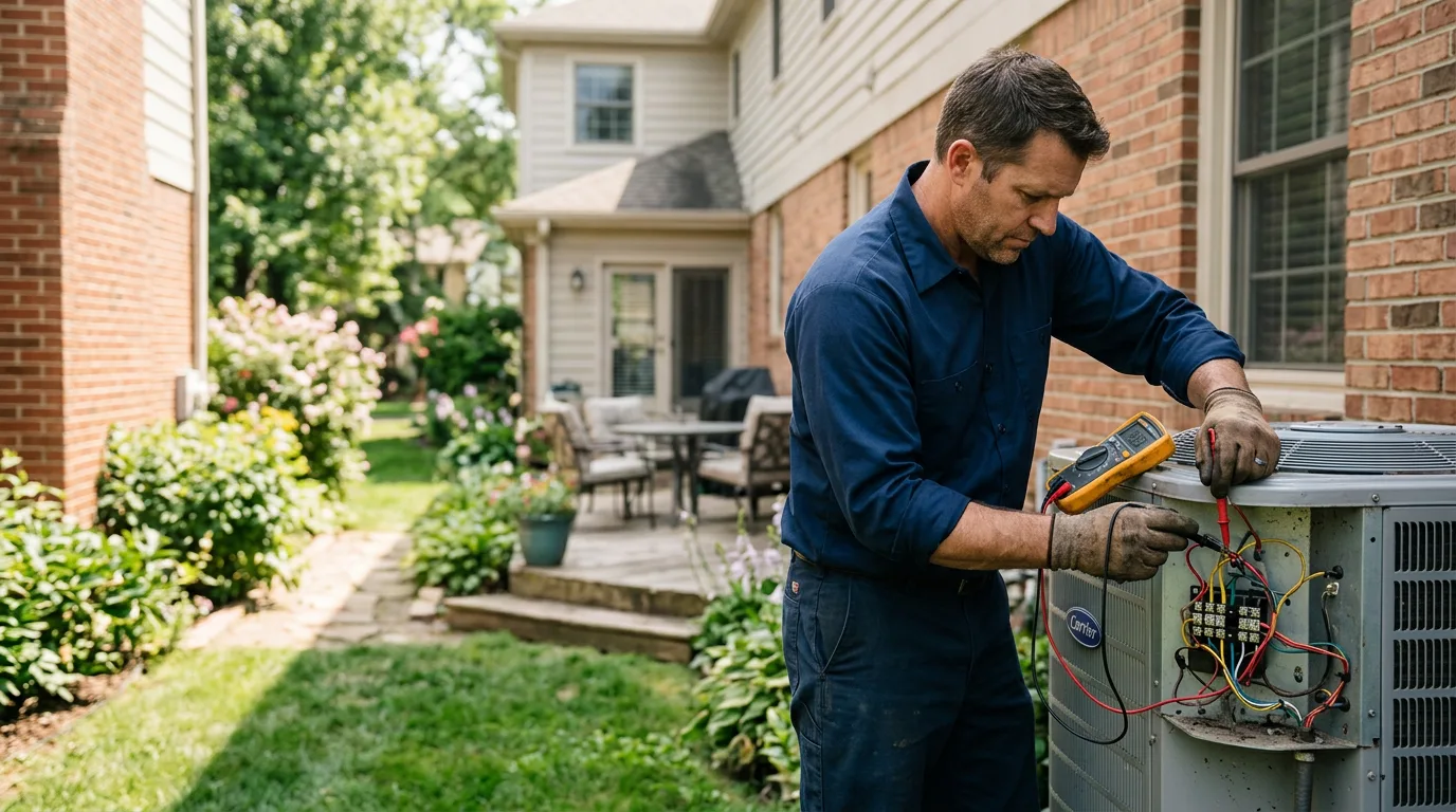 HVAC technician working near Newport News, VA